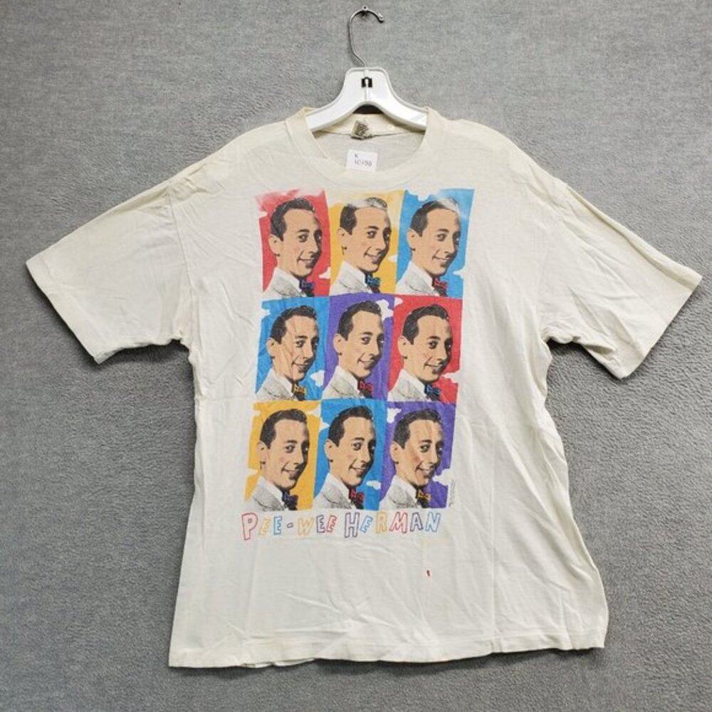 VINTAGE Pee Wee Herman Men Shirt M Single Stitch Stanley Desantis 80s‎ Tee READ